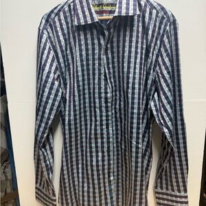 Robert Graham Exclusive Purple and Blue Striped Shirt